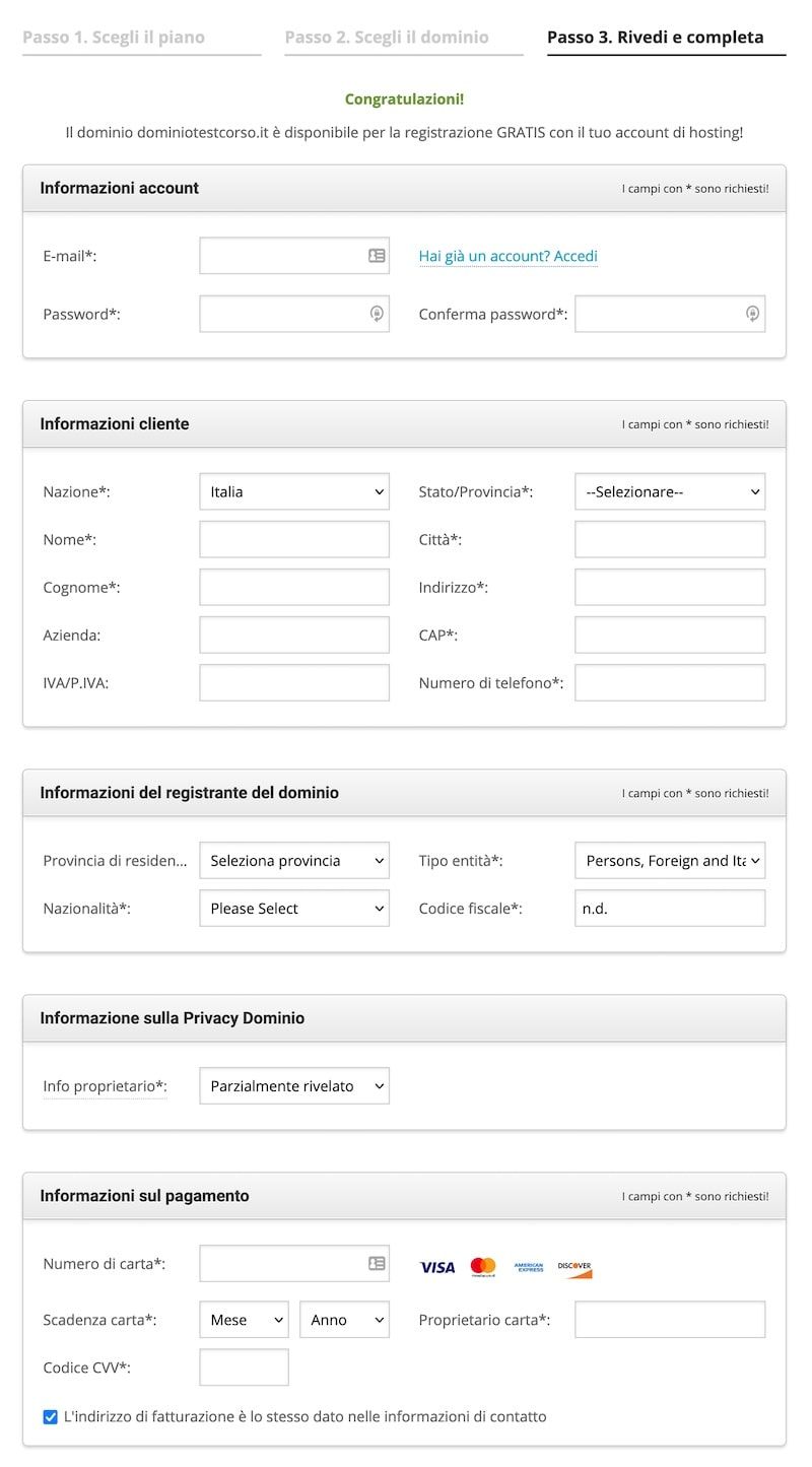 Détails du paiement Siteground