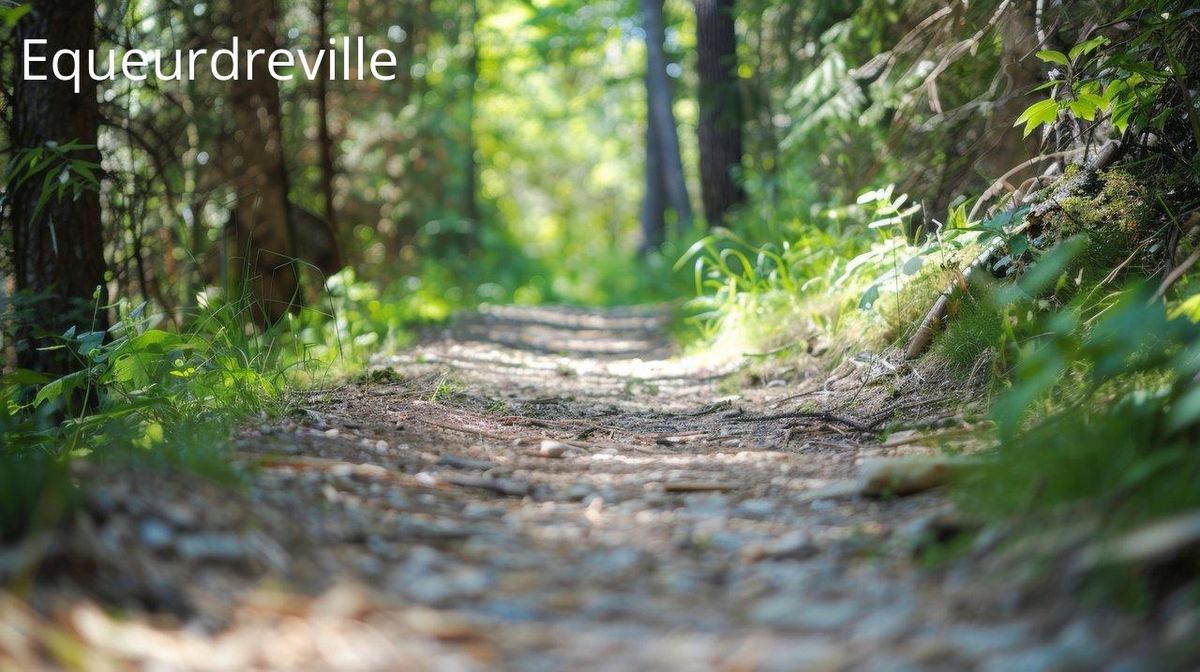 Explorez les sentiers ombragés d'Équeurdreville, où chaque pas révèle la nature sereine.