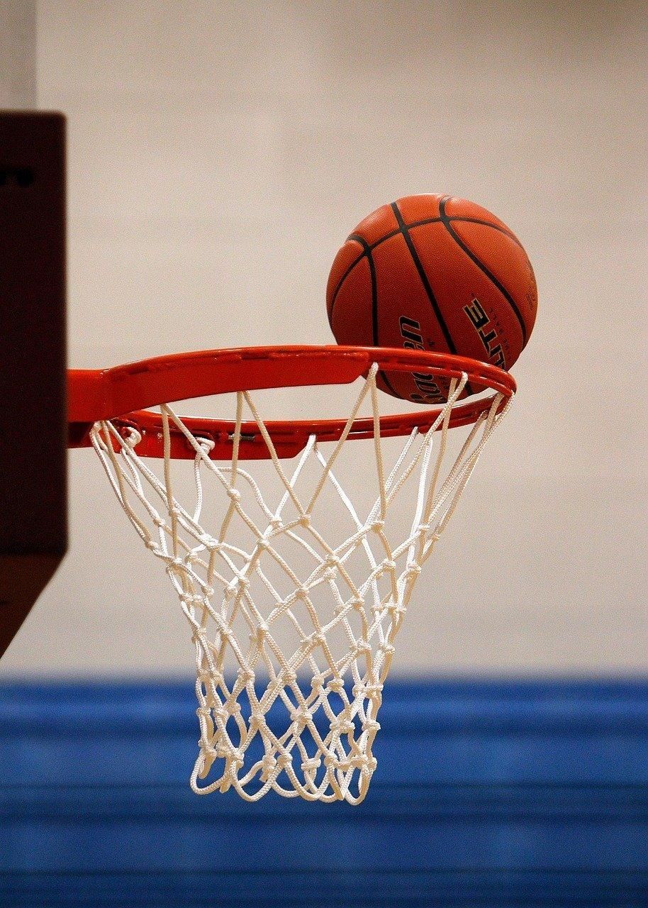 Le ballon de basket s'apprête à marquer, symbole du dynamisme sportif en France.