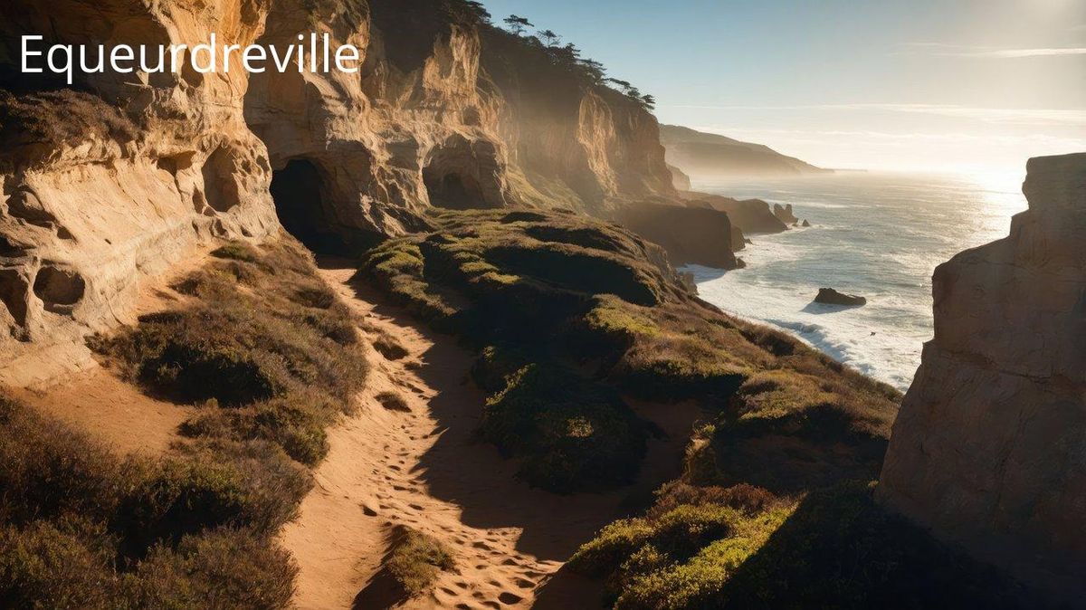 Sentiers côtiers sous le soleil, vue sur l'océan; parfait pour explorer près d'Équeurdreville.