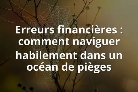 Erreurs financières : comment naviguer habilement dans un océan de pièges