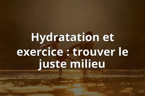 Hydratation et exercice : trouver le juste milieu