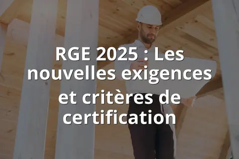 RGE 2025 : Les nouvelles exigences et critères de certification
